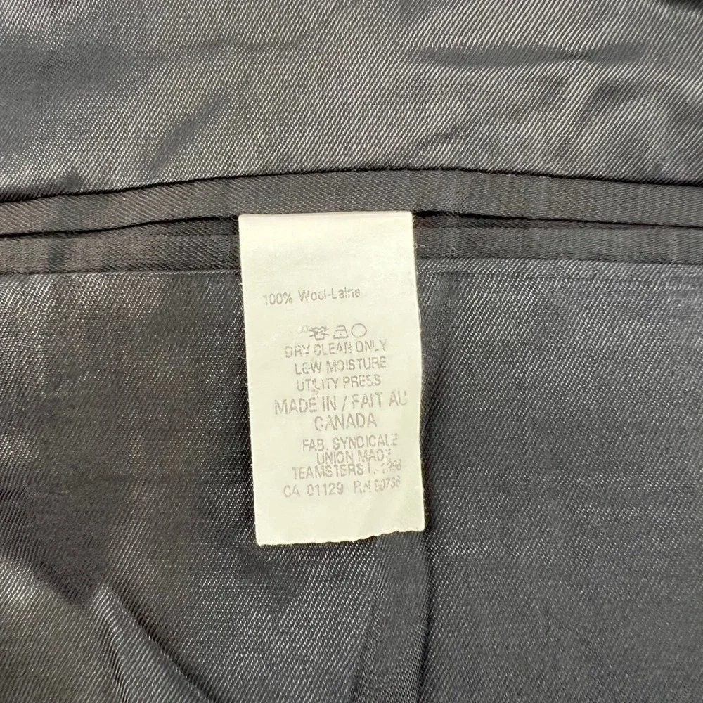 Vintage Ralph Ralph Lauren Mens‎ 44R Black Blazer Sport Coat Wool Made in Canada
